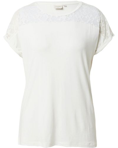 Cream T-Shirt (1-tlg) Spitze - Weiß