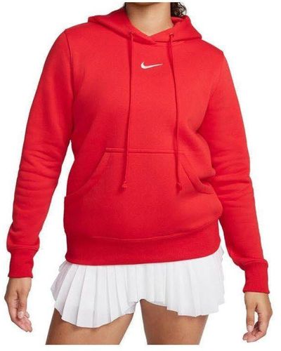 Nike Sweatshirt W NSW PHNX FLC STD PO HOODIE - Rot