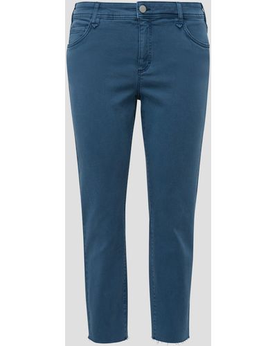 Triangle Stoffhose Jeans Slim / Mid Rise Label-Patch, Logo - Blau