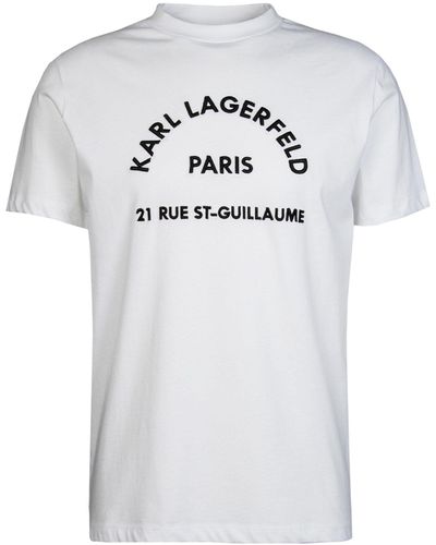 Karl Lagerfeld T-Shirt mit Logo-Stickerei (1-tlg) - Weiß