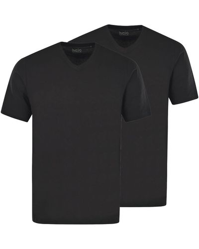Hajo T-Shirt, 2er Pack - Basic, Kurzarm - Schwarz
