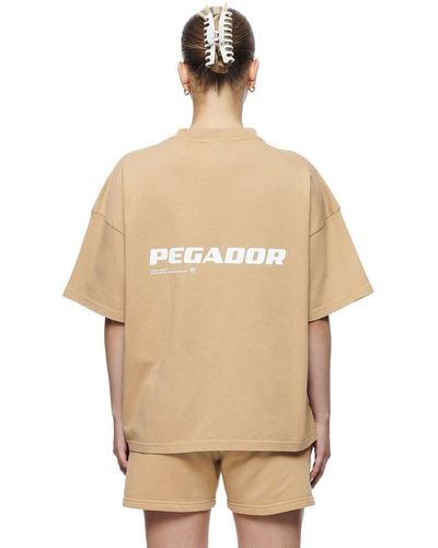 PEGADOR T-Shirt Culla Logo Heavy Oversized - Natur