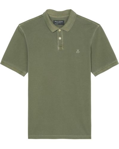 Marc O' Polo T-Shirt Poloshirt, short sleeve, rib detail - Grün