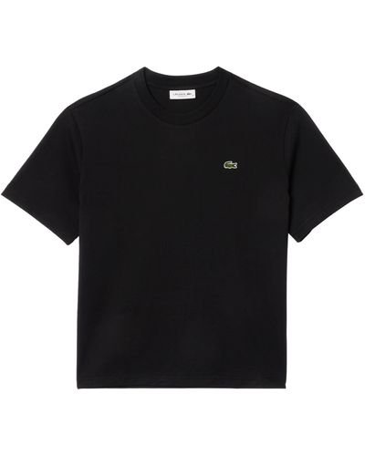 Lacoste T-Shirt aus Baumwolle (1-tlg) - Schwarz