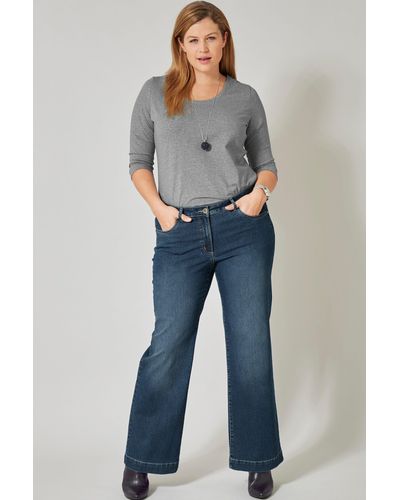 Dollywod 5-- Jeans weit und gerade 4-Pocket - Blau