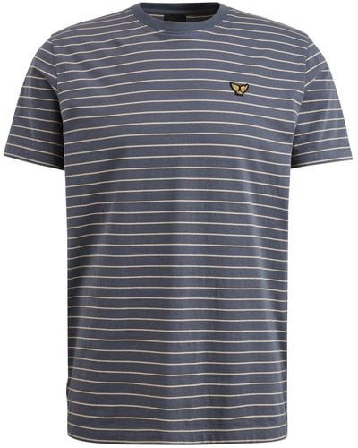 PME LEGEND T-Shirt Short sleeve r-neck yarn dyed stri - Grau