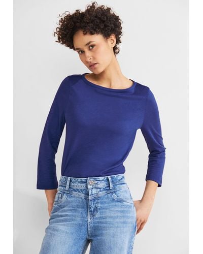 Street One /-Arm-Shirt mit 3/4 Ärmeln - Blau