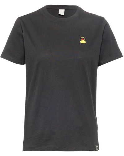 Iriedaily T-Shirt Quitschi (1-tlg) Stickerei - Schwarz