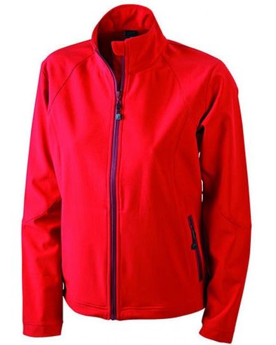 James & Nicholson Softshelljacke Ladies` Softshell Jacket / Leicht tailliert - Rot