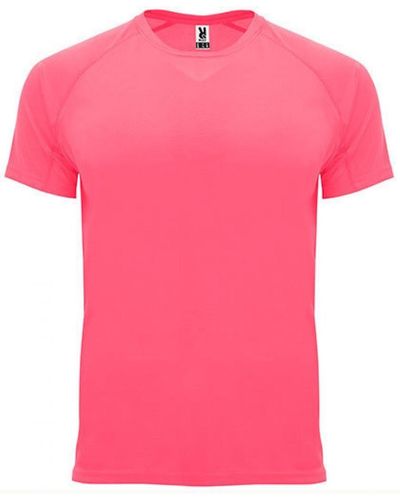 Roly Rundhalsshirt Bahrain T-Shirt mit Raglan-Ärmeln - Pink