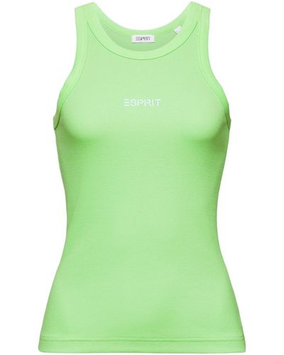 Esprit T-Shirt Logo-Tanktop aus Baumwolljersey (1-tlg) - Grün