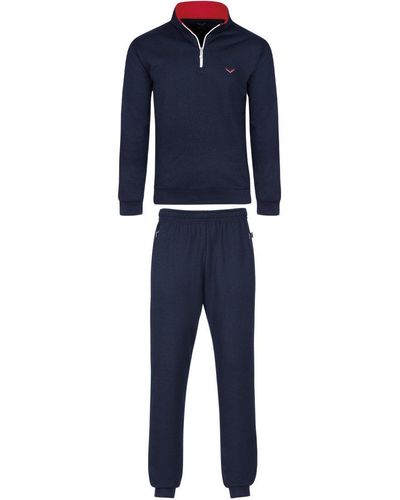 Trigema Sweater Jogginganzug in Sweat-Qualität - Blau
