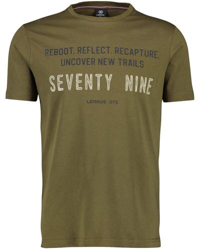 Lerros T-Shirt mit Brustprint *Seventy Nine* - Grün