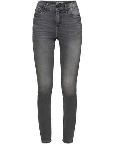 Edc By Esprit High-Rise-Jeans im Skinny Fit - Grau