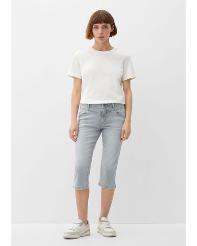 S.oliver 7/8- Capri-Jeans Betsy / Fit / Mid Rise / Slim Leg Waschung - Grau