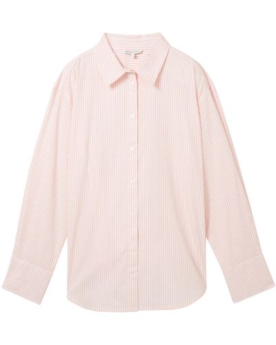 Tom Tailor Blusentop striped poplin shirt - Pink