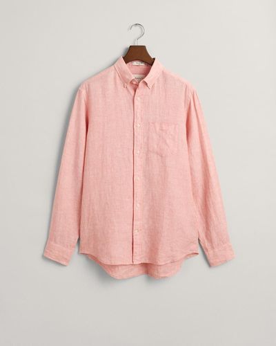 GANT Blusenshirt REG LINEN SHIRT - Pink