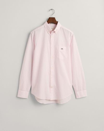 GANT Blusenshirt REG POPLIN STRIPE SHIRT - Pink