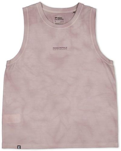 Mons Royale Tanktop W Icon Relaxed Tank Tie Dyed Top - Lila