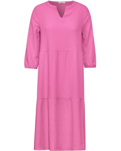 Cecil Midikleid TOS Solid Structure Dress - Pink