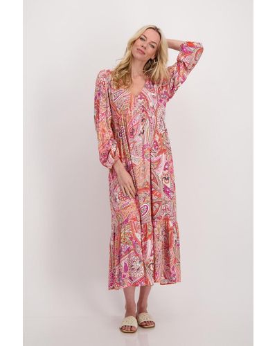 Monari Sommerkleid Kleid, apricot gemustert - Pink
