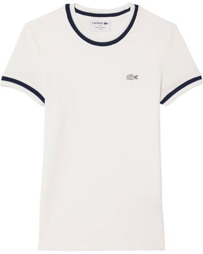 Lacoste T-Shirt PIQUE Slim Fit (1-tlg) - Weiß