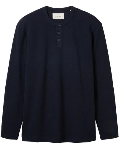 Tom Tailor Langarmshirt (1-tlg) - Blau