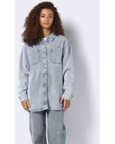 Noisy May Jeansbluse NMALVA L/S DENIM SHACKET AZ352LB NOOS - Blau