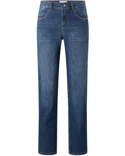 ANGELS Jeans straight - mid blue used (1-tlg) - Blau