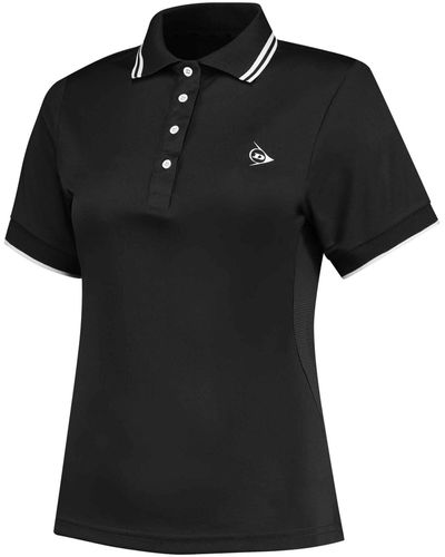 Dunlop Poloshirt Tennispolo CLUB LINE Kurzarm (1-tlg) - Schwarz