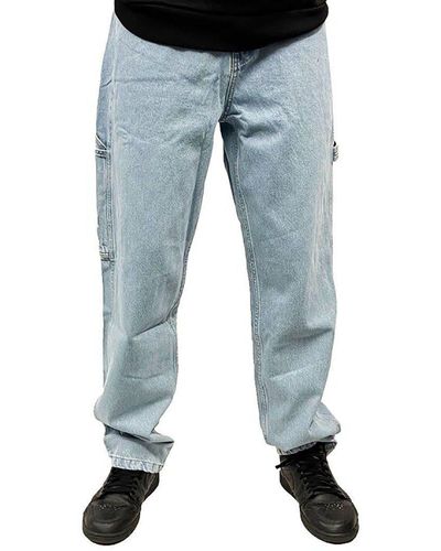 Karlkani 5-Pocket-Hose Retro Baggy Workwear Denim - Blau