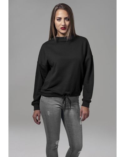 Urban Classics Sweater Ladies Oversized Crew (1-tlg) - Schwarz