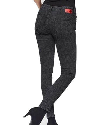 Mavi Regular-fit- Adriana stilbewusste Skinny-Jeans für Frauen mit Allover-Animalprint Freizeit-Hose Schwarz-Grau