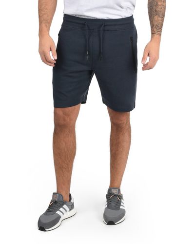 Solid Sweatshorts SDTaras kurze Hose mit Reißverschlusstaschen - Blau