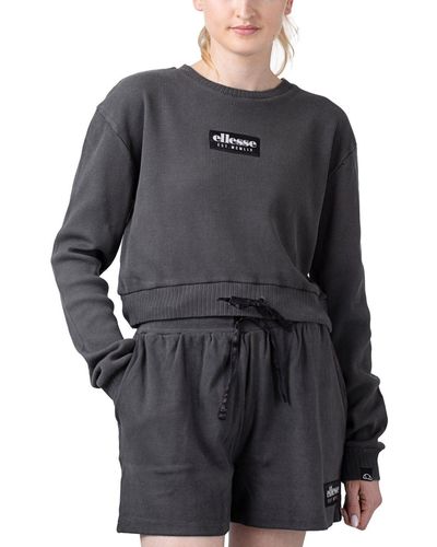 Ellesse Sweater Lusso Crop Sweatshirt - Schwarz