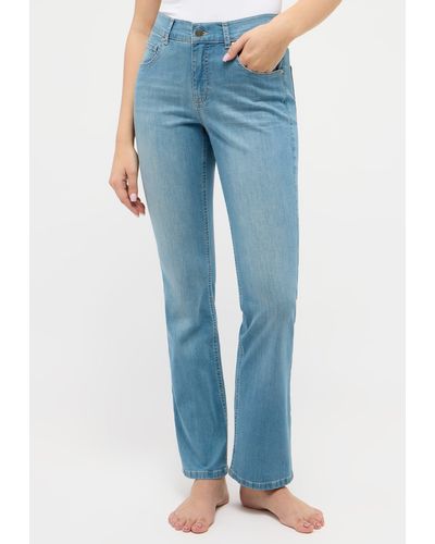 ANGELS Bootcut- Jeans Leni mit elastischem Denim - Blau