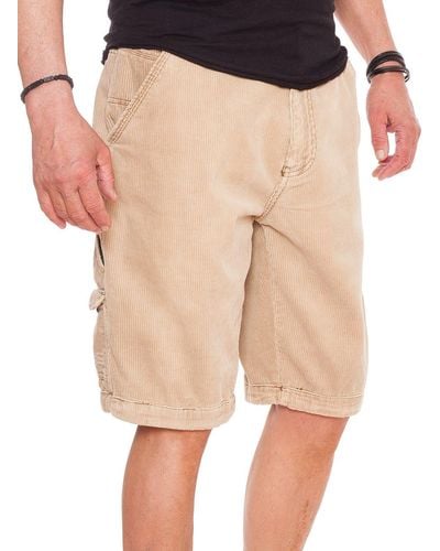 Jet Lag Cord Shorts im Worker-Style - Natur