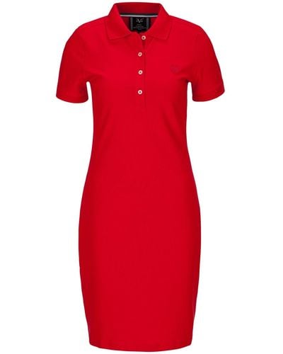 19V69 Italia by Versace Shirtkleid BIRTE Elegantes Polo-Kleid mit Kragen und Logo-Stickerei (XS-XXL) - Rot