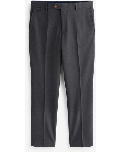 Next Anzughose Anzug mit Fischgratmuster: Hose-Tailored-Fit (1-tlg) - Grau