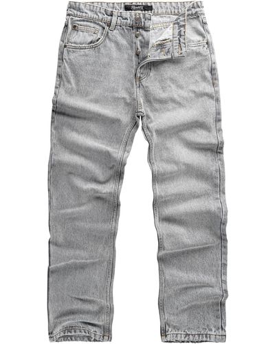 REPUBLIX Loose-fit- ZACHARY 90s Denim Jeans Hose Straight Baggy - Grau