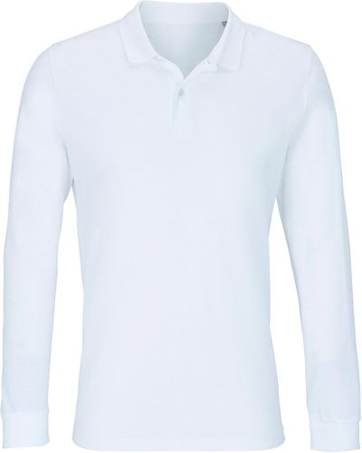 Sol's Langarm-Poloshirt Long Sleeve Polo Shirt Planet Langarmpoloshirt - Weiß