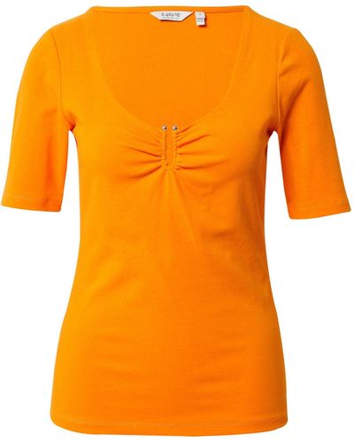 B.Young T-Shirt PAVANA (1-tlg) Drapiert/gerafft, Cut-Outs - Orange