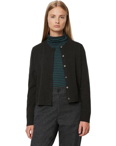 Marc O' Polo Crew neck cardigan with buttons and - Schwarz