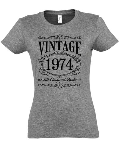 Youth Designz T-Shirt Vintage 1974 Tshirt 50. mit lustigem Spruch zum Geburtstag - Grau