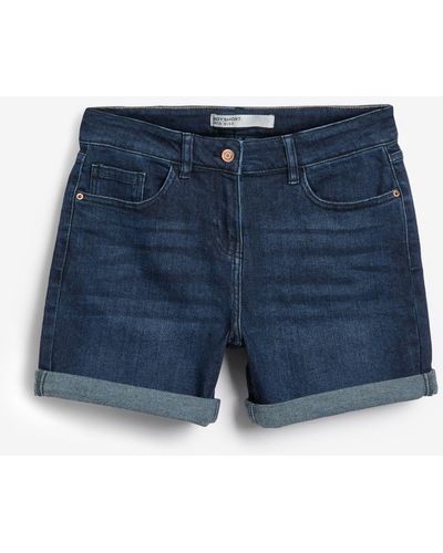 Next Jeansshorts Boy-Shorts aus Denim, Kurzgröße (1-tlg) - Blau