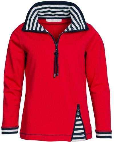 SER Sweatshirt Troyerkragen W9924607S auch in groß Größen - Rot