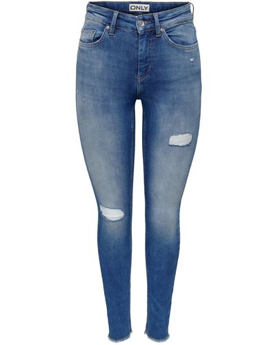 ONLY Skinny-fit-Jeans Blush (1-tlg) Plain/ohne Details - Blau