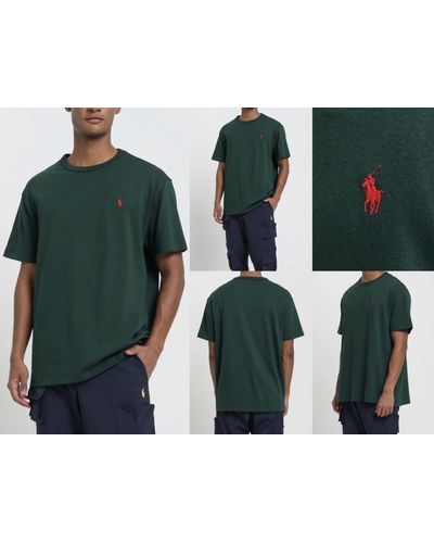 Ralph Lauren POLO 90s HEAVYWEIGHT TEE T- Shirt Classic Fit Pure C - Grün