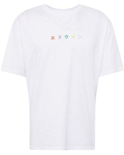 Edwin T-Shirt Katakana Embroidery (1-tlg) - Weiß