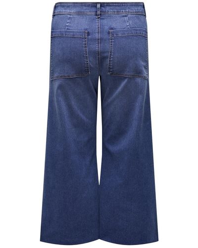 Only Carmakoma Regular-fit-Jeans CARSYLVIE HW CLEAN WIDE CROP AK DNM - Blau